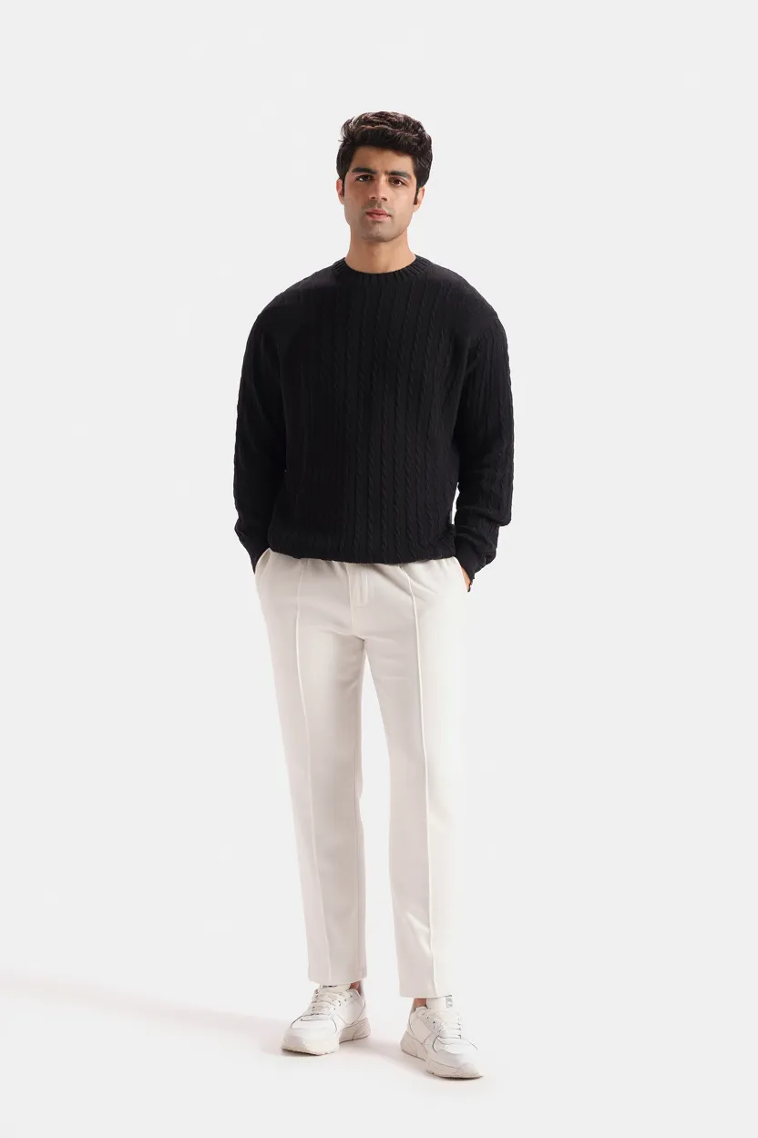 TERRY TROUSER WHITE STRAIGHT FIT