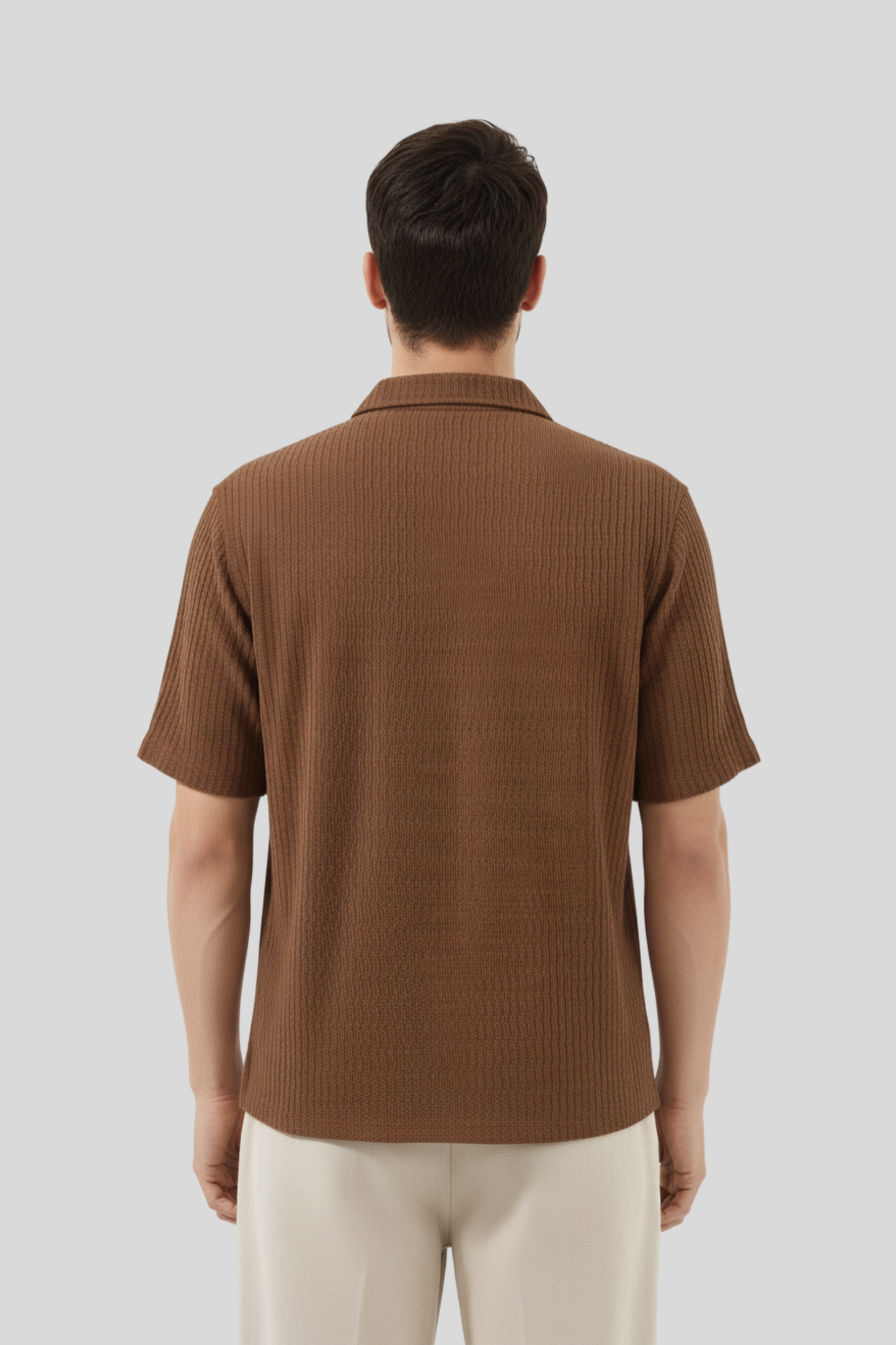 Half Sleeves Shirt - Crinkle Brown