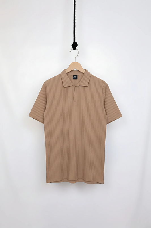 Short Sleeves Polo Shirt - Beige