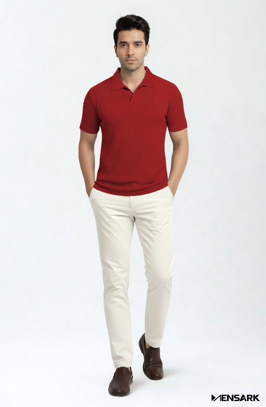 Short Sleeves Polo Shirt - Red