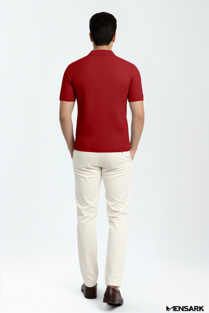 Short Sleeves Polo Shirt - Red