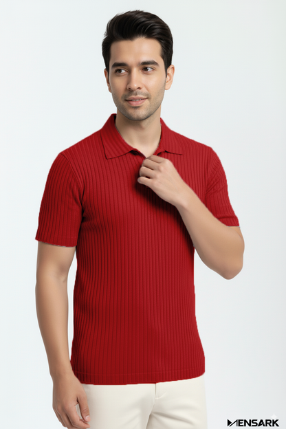 Short Sleeves Polo Shirt - Red