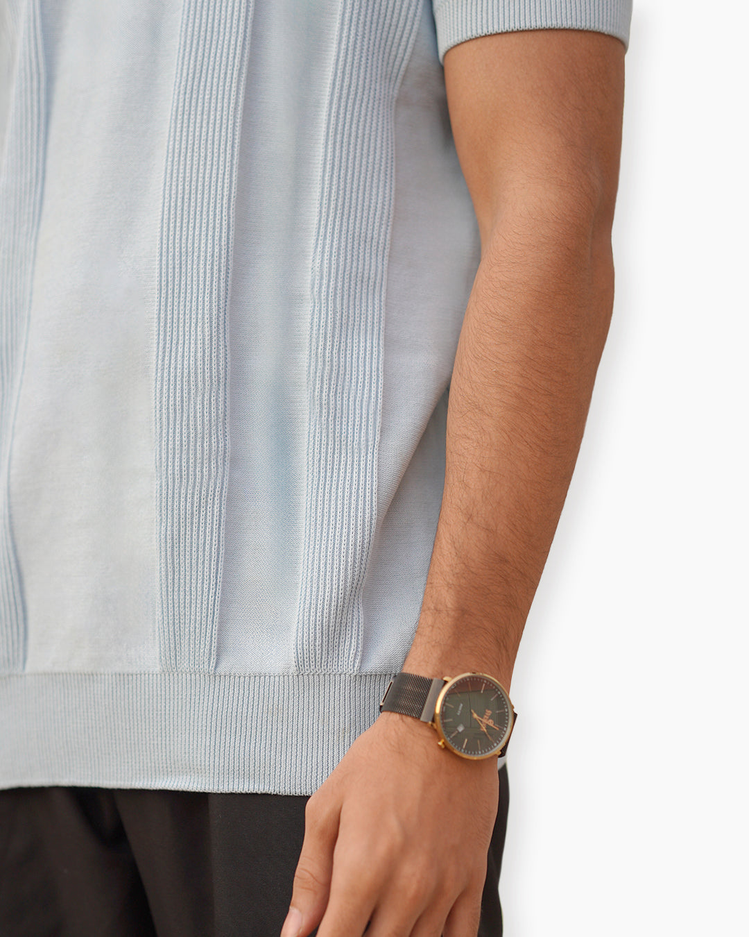 Sky Blue Knitted Polo Shirt