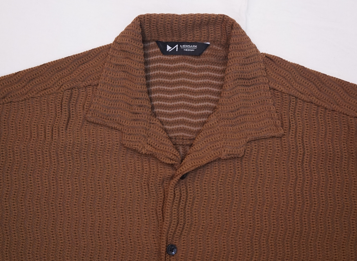 Half Sleeves Shirt - Crinkle Brown