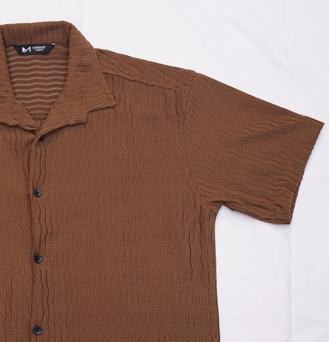 Half Sleeves Shirt - Crinkle Brown